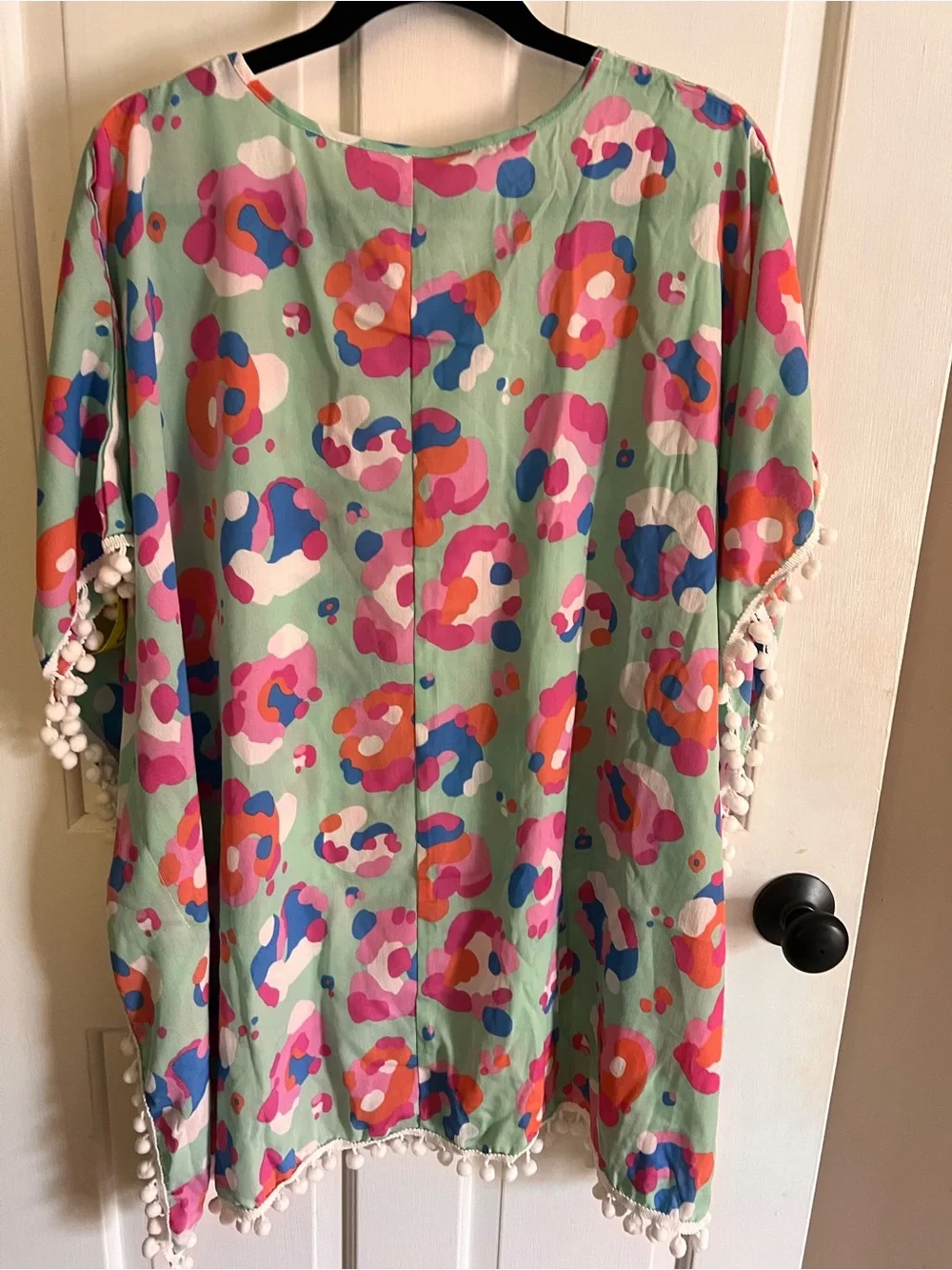 Viv & Lou Mint Floral Pom-Pom Tunic